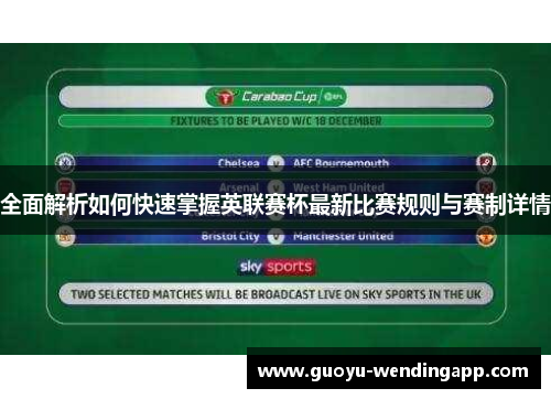 全面解析如何快速掌握英联赛杯最新比赛规则与赛制详情