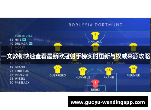 一文教你快速查看最新欧冠射手榜实时更新与权威来源攻略